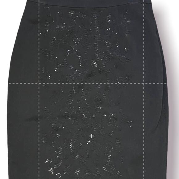 A.L.C. Black  Rhinestone Leopard Midi Skirt size 2 - Picture 5 of 10